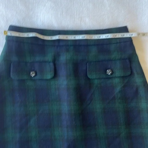 LOFT navy and green plaid wool pocket skirt - size 6 - NEW without tags - Picture 3 of 8
